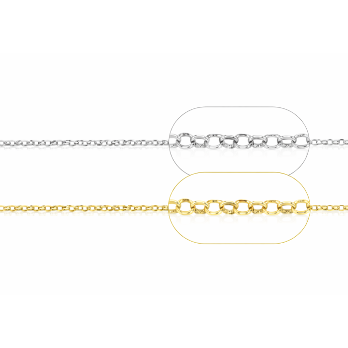 ΑΛΥΣΙΔΑ ΑΣΗΜΕΝΙΑ-ΕΠΙΧΡΥΣΩΜΕΝΗ ROLO ΔΙΑΜΑΝΤΑΡΙΣΜΕΝΗ 925