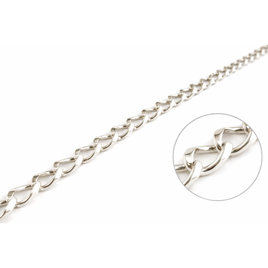 ΑΛΥΣΙΔΑ ΑΣΗΜΕΝΙΑ ΠΛΑΚΕ ΣΤΡΙΦΤΟΣ ΚΡΙΚΟΣ 925