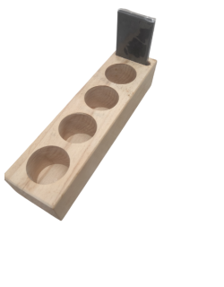 ΞΥΛΙΝΗ ΒΑΣΗ 4 ΘΕΣΕΩΝ ΜΕ ΠΕΤΡΑ ΕΛΕΓΧΟΥ