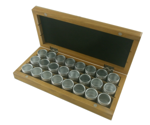 ΚΑΣΕΤΙΝΑ ΞΥΛΙΝΗ ΜΕ ΦΙΑΛΙΔΙΑ